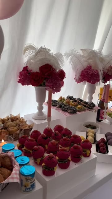 Buffet de desserts roses